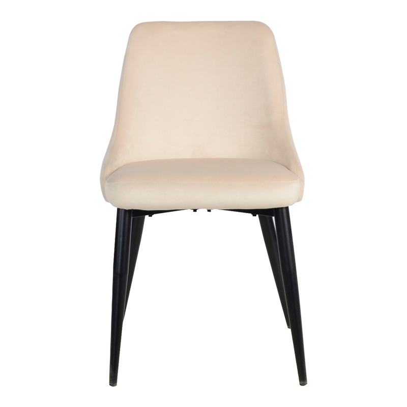 Scaun Zedna, Pako World, Catifea Bej, Picioare negre, 51x58x84 cm - 3 | YEO