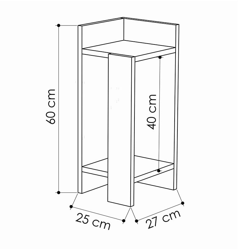 Set 2 Noptiere Immerse stejar - antracit 27x25x60cm - 3 | YEO