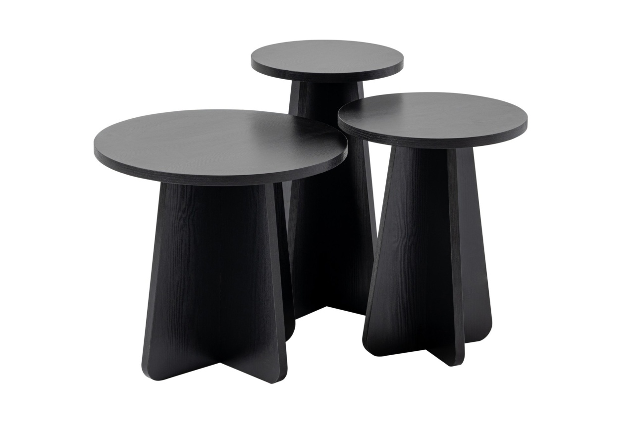 Set 3 masute de cafea Lume Negru - 4 | YEO
