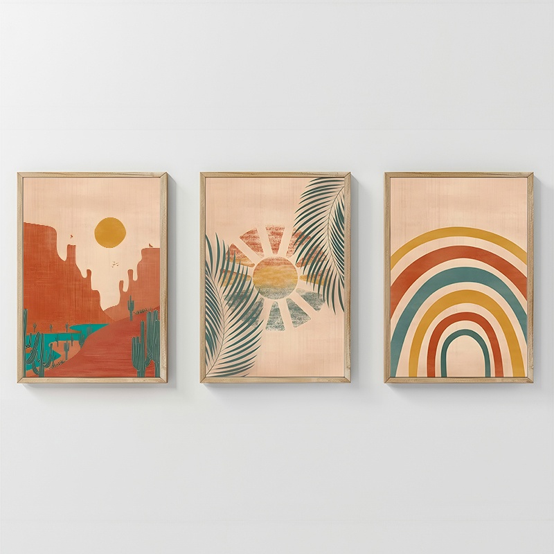 Set 3 tablouri Delea Multicolor 33x1.5x48 cm