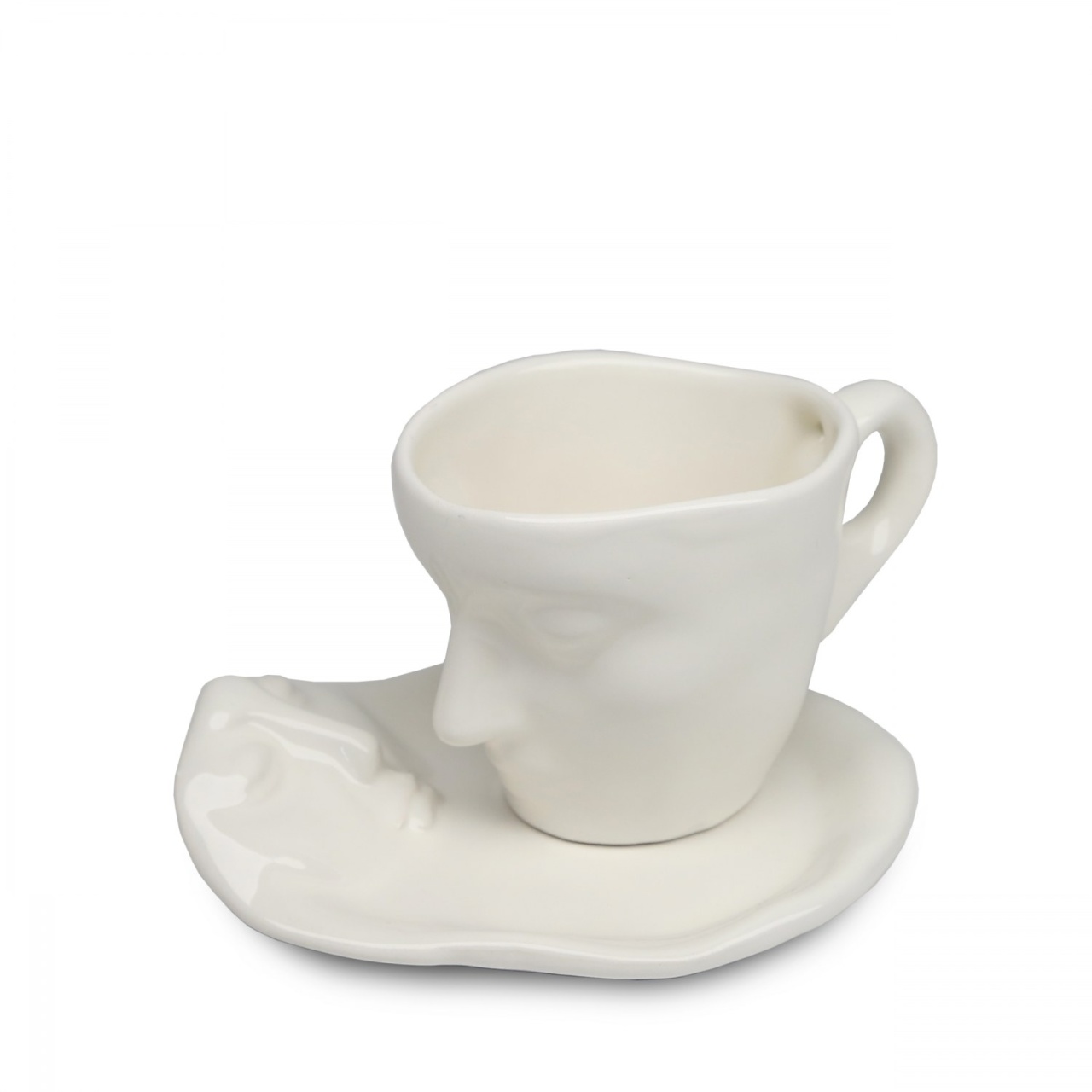 Set ceasca si farfurie față de om HMY Alb 15x15x15 cm - 1 | YEO