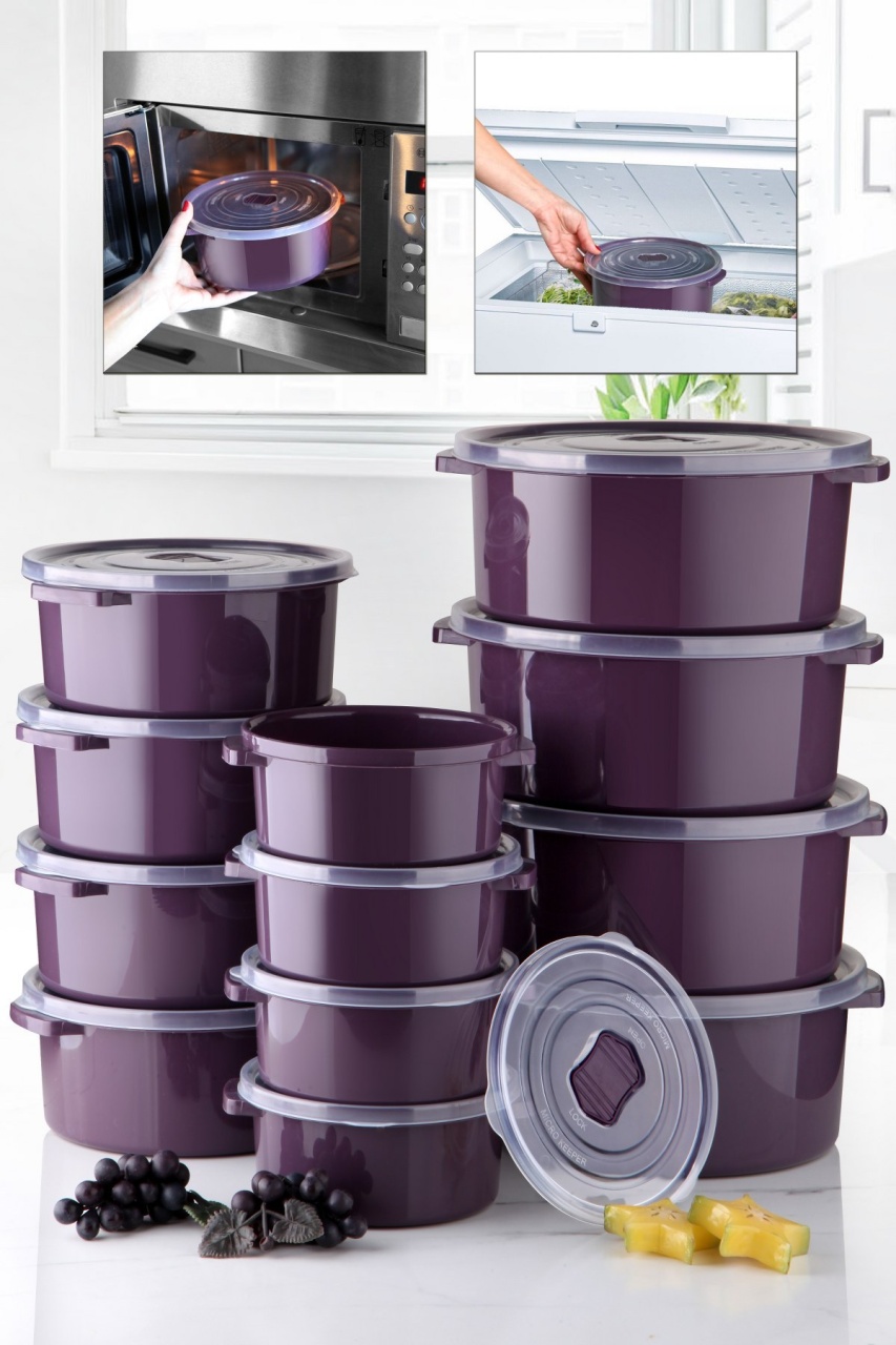 Set cutii de depozitare (12 bucati) SILPUR12 Violet 22x9.5 cm - 1 | YEO