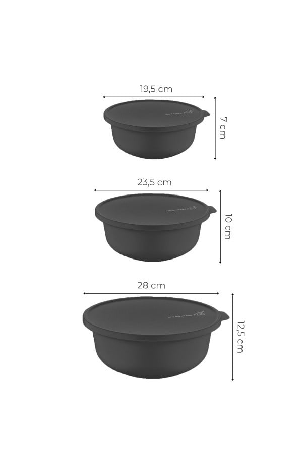 Set cutii de depozitare, 3 bucati YUVANT03 Antracit 28x28x12.5 cm - 1 | YEO