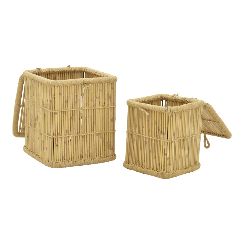 Set de 2 cosuri de rufe Dremia bambus natural 46x46x55 cm - 1 | YEO