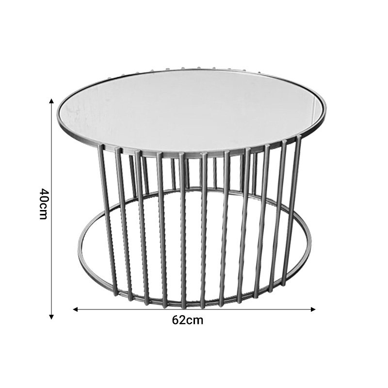 Set de 2 masute de cafea Boron auriu metalice 82x80x45 cm