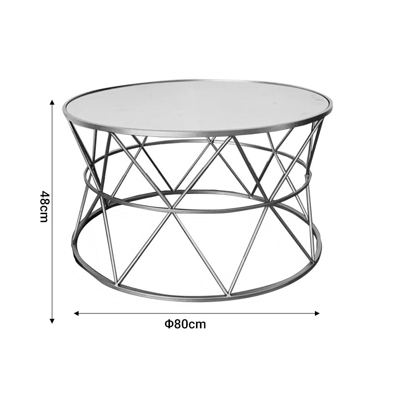 Set de 2 masute de cafea Pelosif metal auriu 80x80x48 cm - 3 | YEO