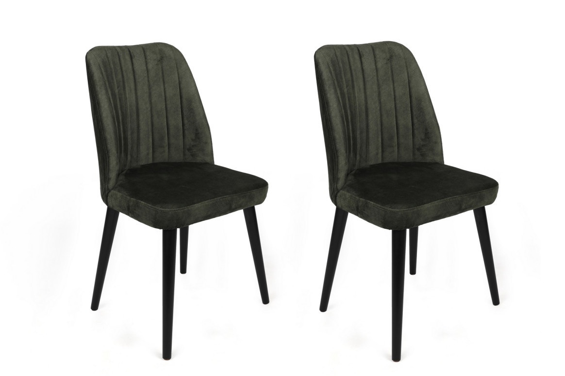 Set de 2 scaune Alfa-432, Kaki- Negru