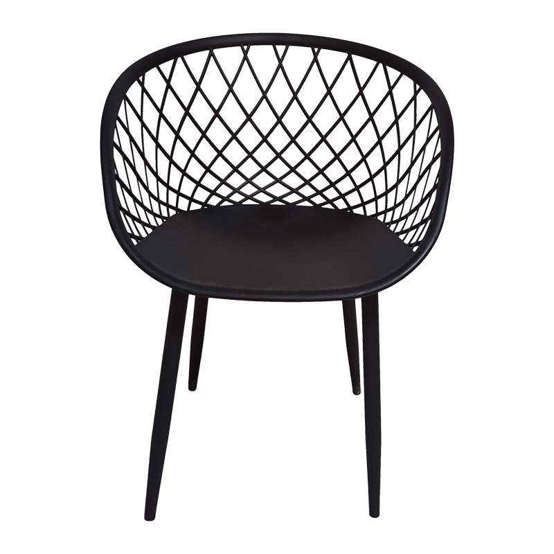 Set de 5 buc masa si scaune Ezra-Balou pp-mdf culoare negru 100x100x75 cm - 3 | YEO