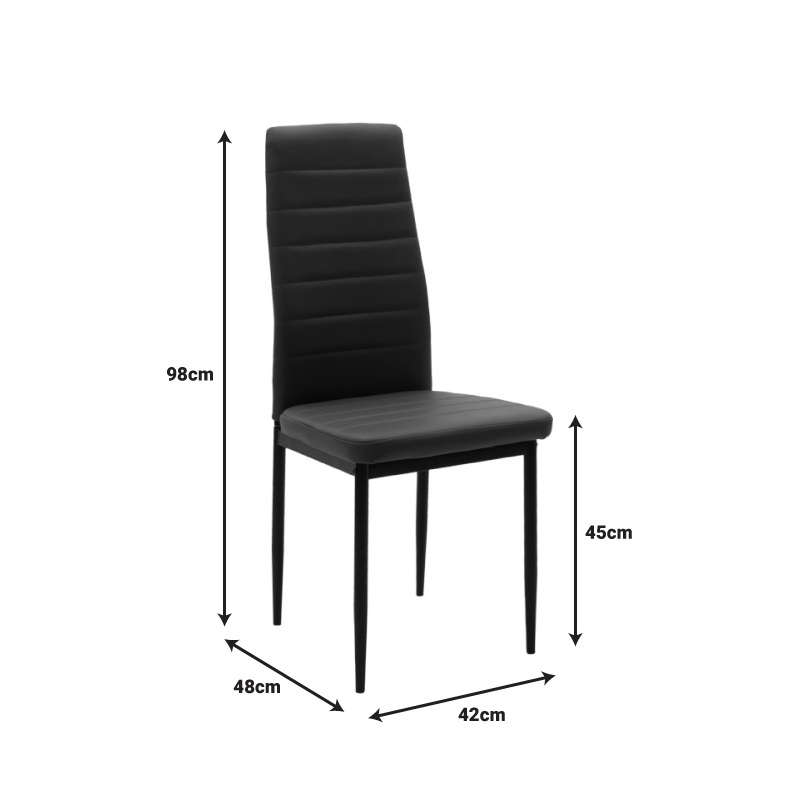 Set dining Chloe-Parker, Pako World, Sticla, Gri, 120x70x75 cm