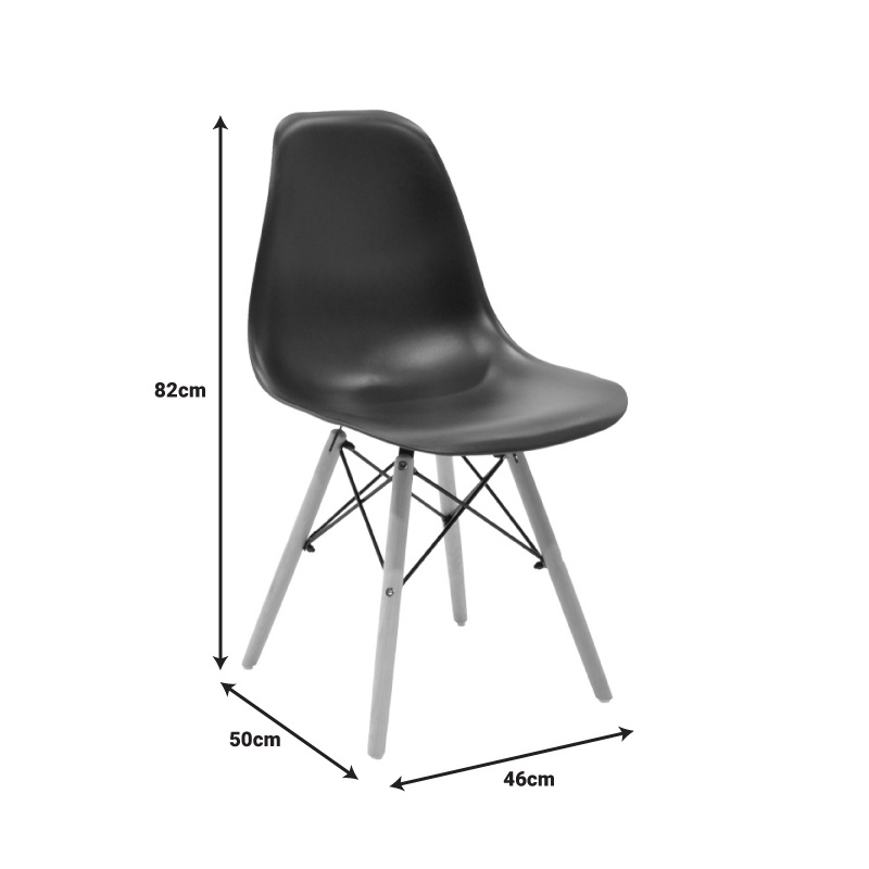 Set dining Cuba-Julita, Pako World, 5 piese, MDF, Sonoma-Negru, 120x70x76 cm