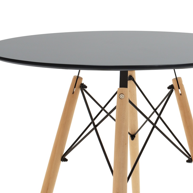 Set dining Julita-Parker, Pako World, 3 piese, MDF, Negru, 60x60x73 cm