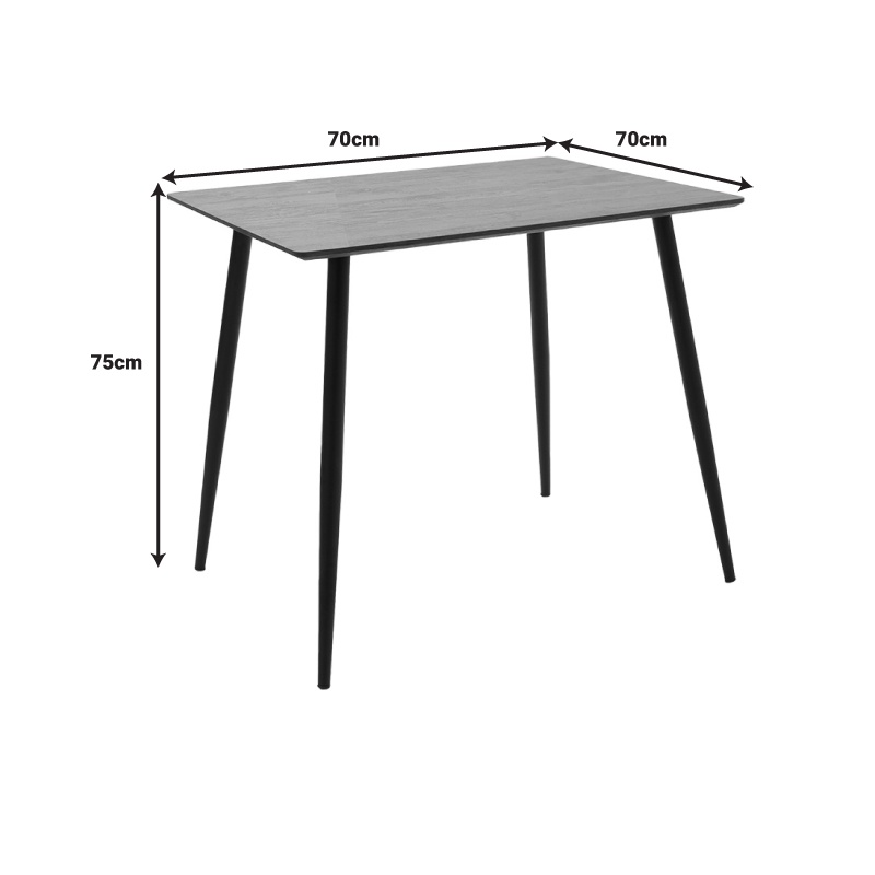 Set masa si scaune 3 buc Cuba Pako World Negru 70x70x75 cm