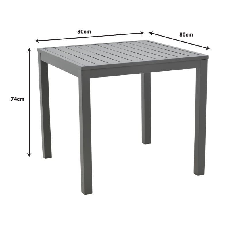 Set masa si scaune 3 buc de gradina Mabu-Kliton Pako World Antracit 80x80x74 cm
