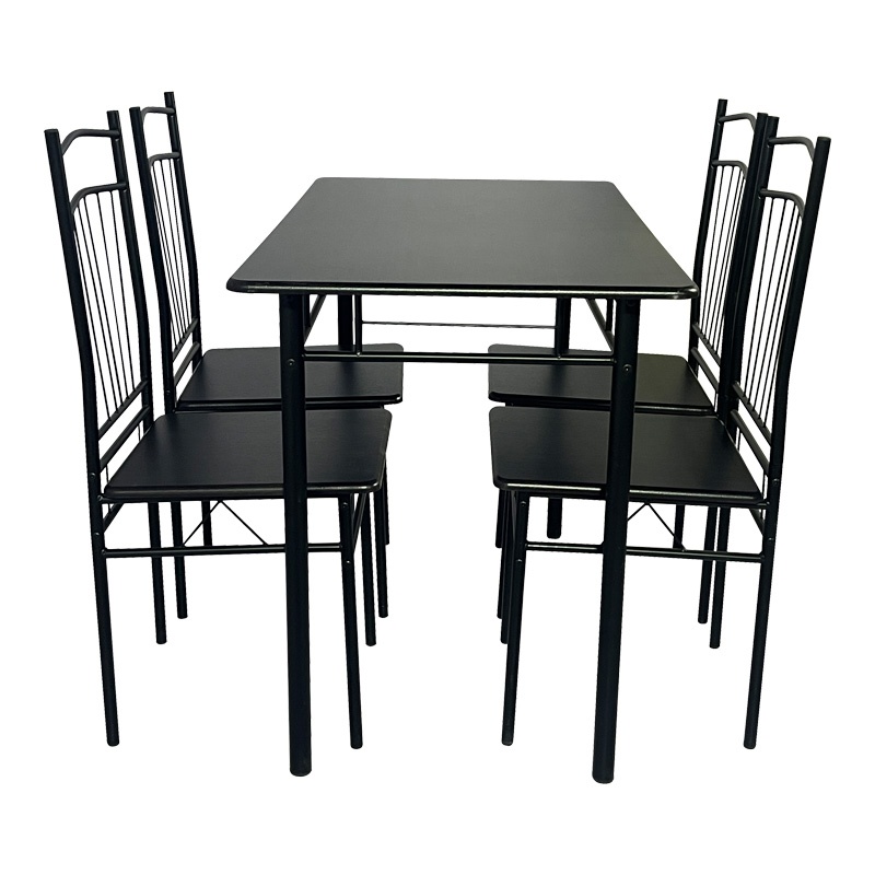 Set masa si scaune 5 piese Reforia Negru 110x60x74 cm - 2 | YEO