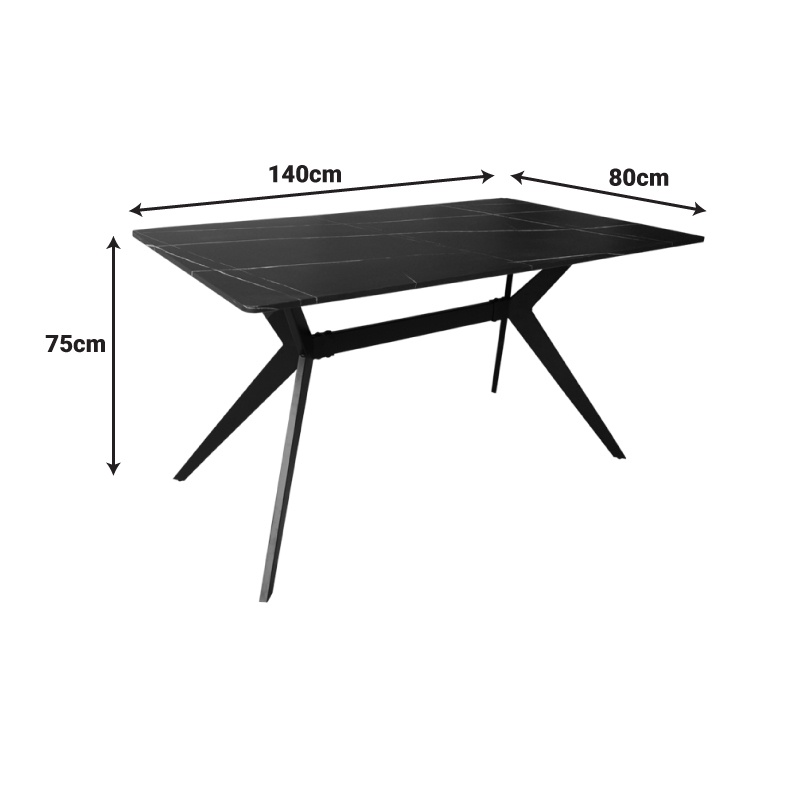 Set masa si scaune dining 5 buc. Renish - Ezali, Alb, 140x80x85 cm - 4