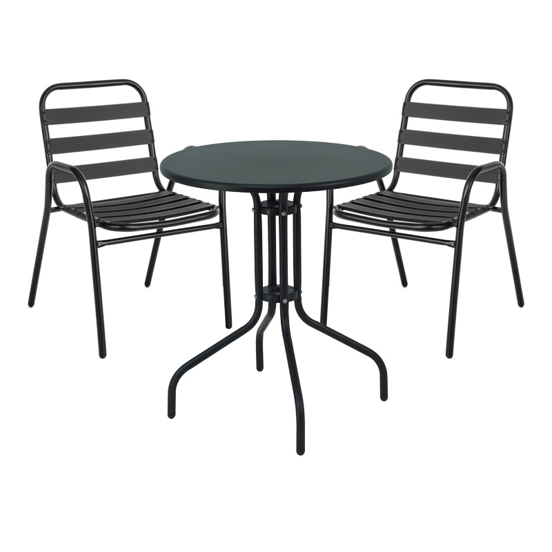 Set masa si scaune dining Sussie, Pako World, Negru, 60x60x70 cm