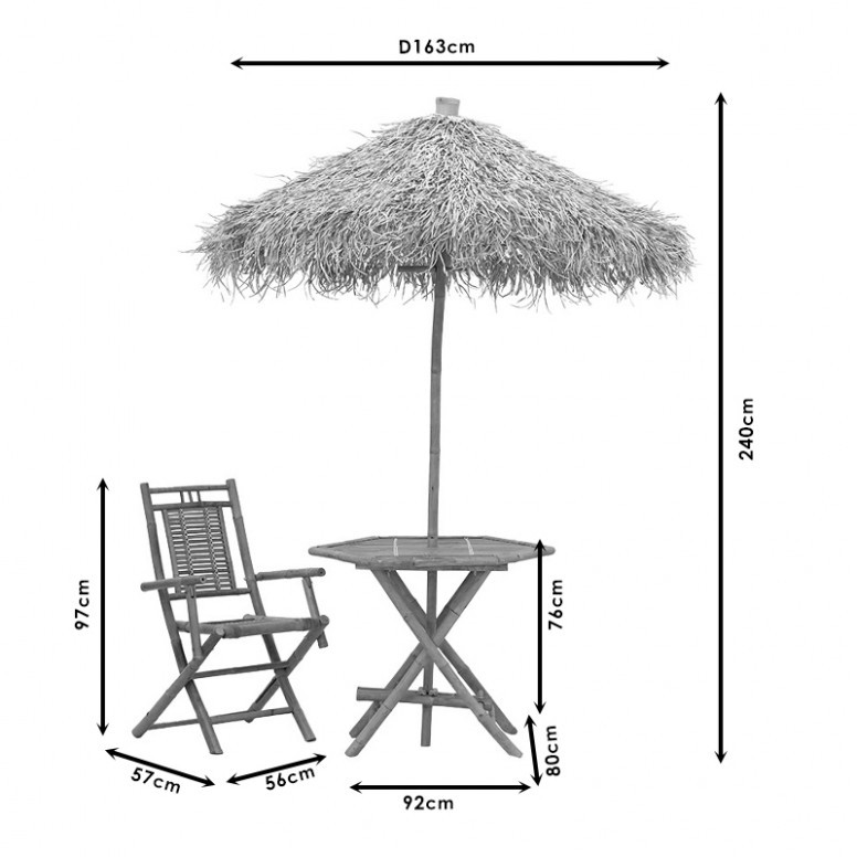 Set Masa si Scaune Gradina Saava 4 Piese Natural