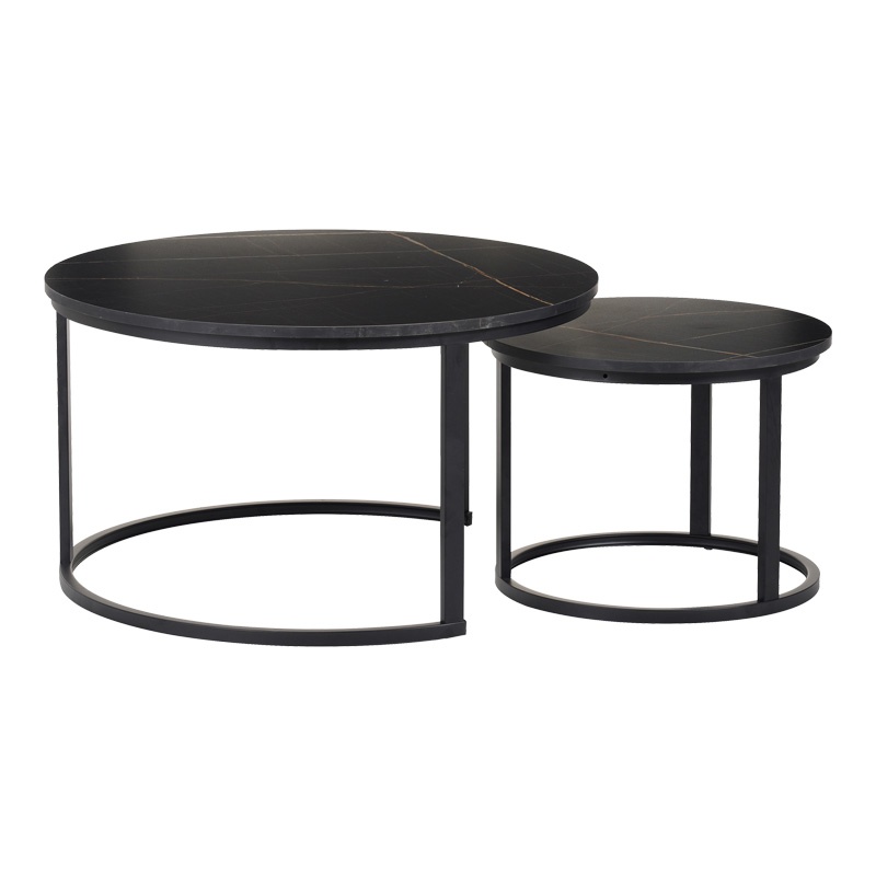 Set Masuta de cafea 2 buc Solme I Carbune 80x80x45 cm - 1 | YEO