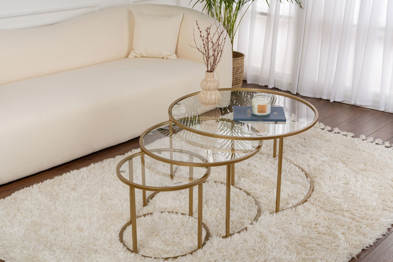 Set masute de cafea Aurum Auriu