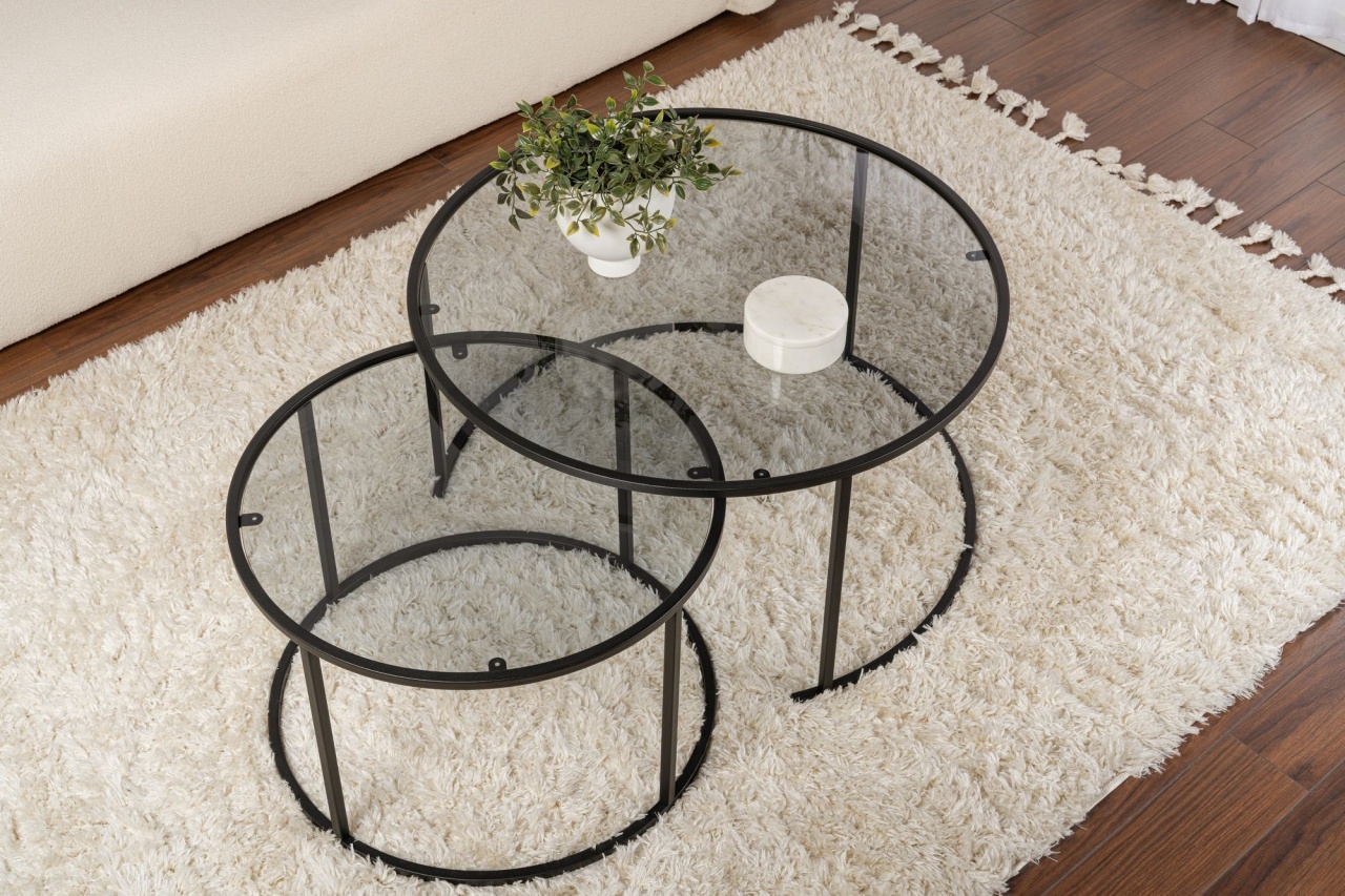 Set masute de cafea Aurum Negru - 3 | YEO