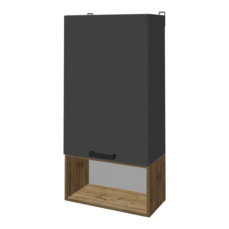 Set mobilier living Poelfy, Pako World, Gri inchis-Stejar, 170x37x42 cm - 3 | YEO