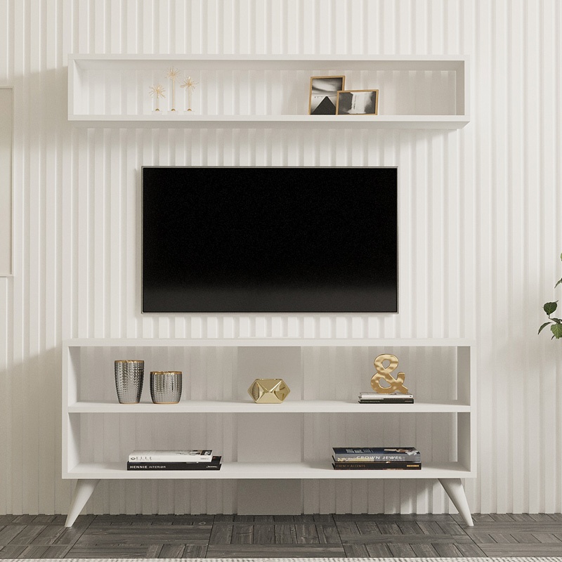 Set mobilier pentru living Prestige, Pako World, Alb, 120x29x50 cm - 2 | YEO