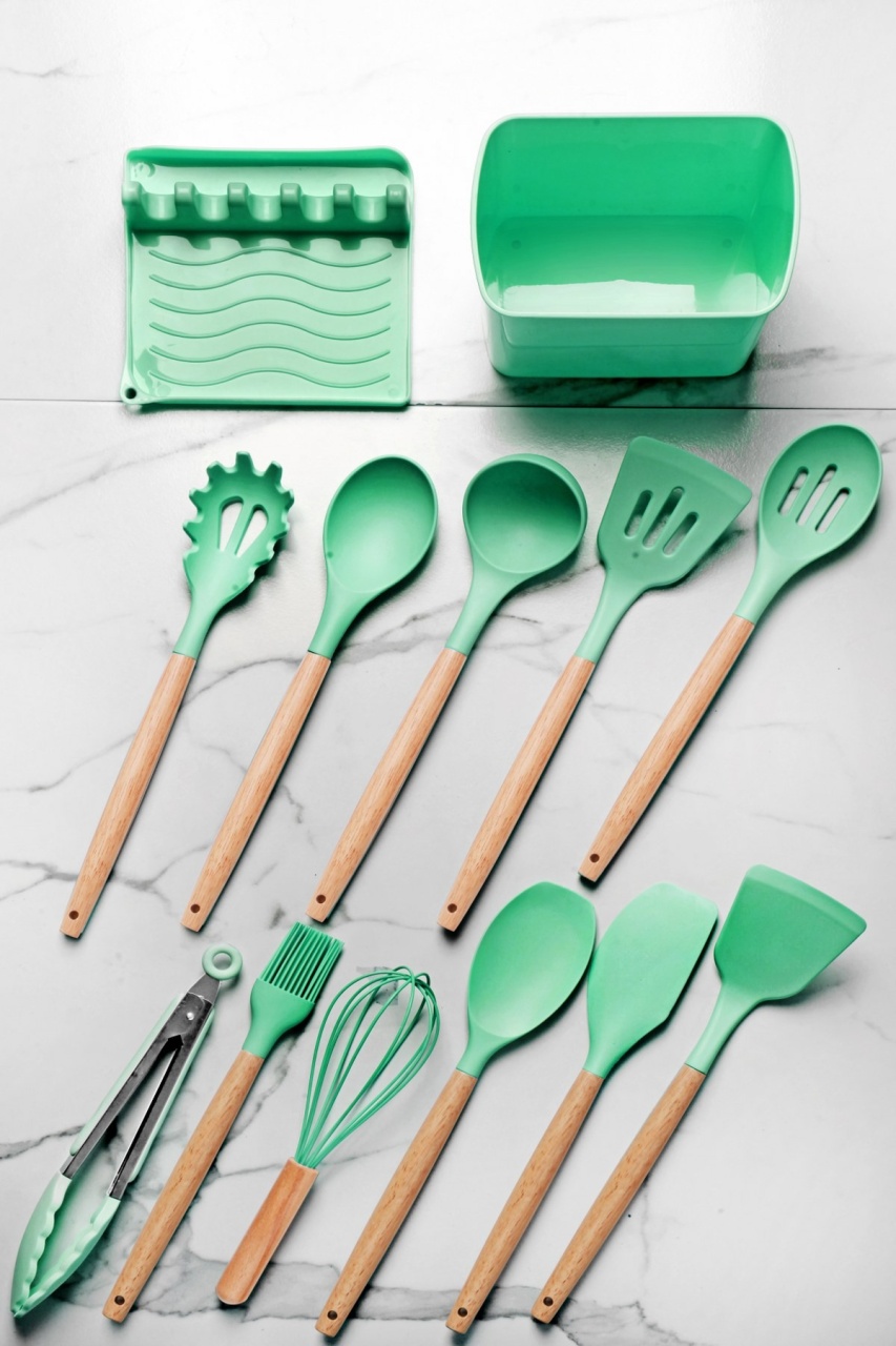 Set ustensile de bucatarie 13 bucati C-SLC1301 Verde 17x11x15.5 cm - 1 | YEO