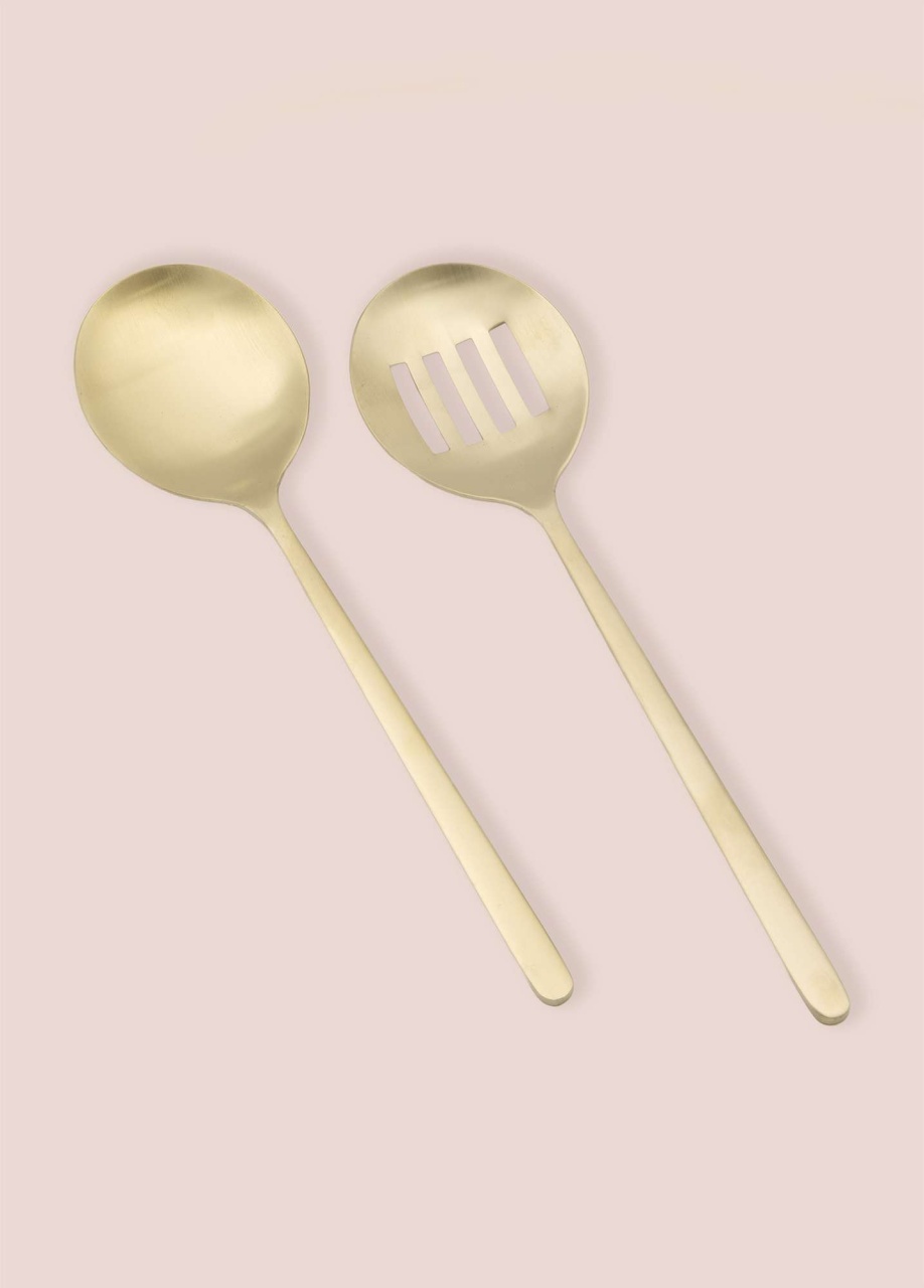 Set ustensile servire 2 bucati CKB0258 Auriu 25x25 cm - 1 | YEO