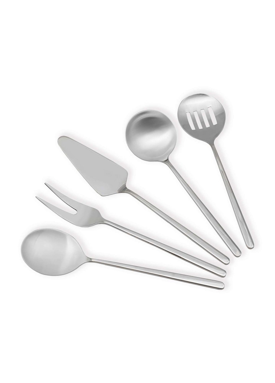 Set ustensile servire 5 bucati CKB0253 Argintiu 25.5x25.5x3 cm