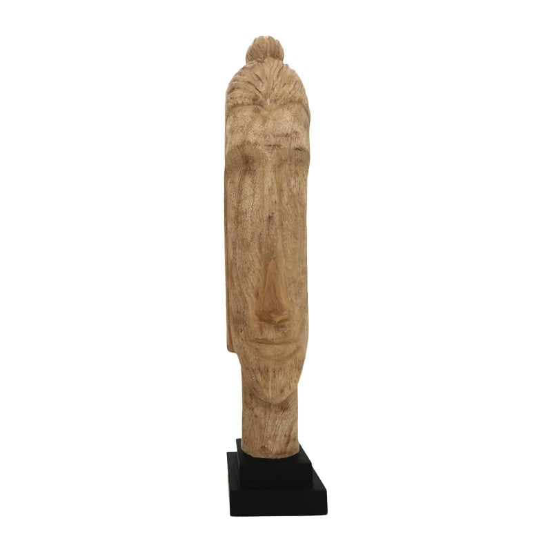 Statueta Buddha Dran bust lemn de mango natural 12x12x63.5 cm