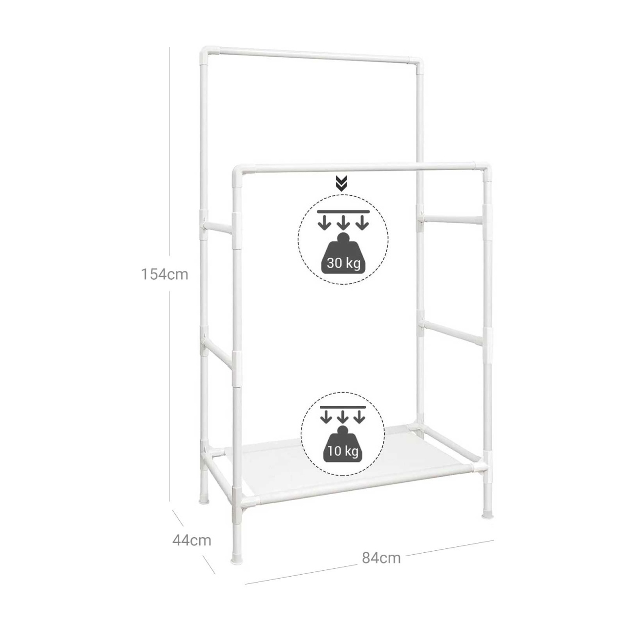 Suport pentru haine, Songmics, 70 kg, RDR01WT, Alb