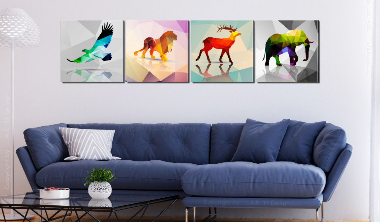 Tablou - Colourful Animals (4 Parts) 60x60 cm - 1 | YEO