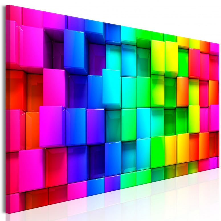 Tablou - Colourful Cubes (5 Parts) Narrow 225x90 cm - 1 | YEO