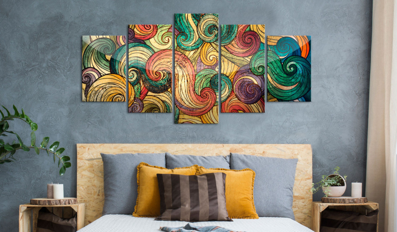 Tablou - Colourful Waves 200x100 cm - 1 | YEO