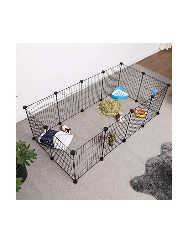 Tarc pentru animale de companie, Songmics, Negru, LPI01H, 143 x 73 x 46 cm - 2 | YEO