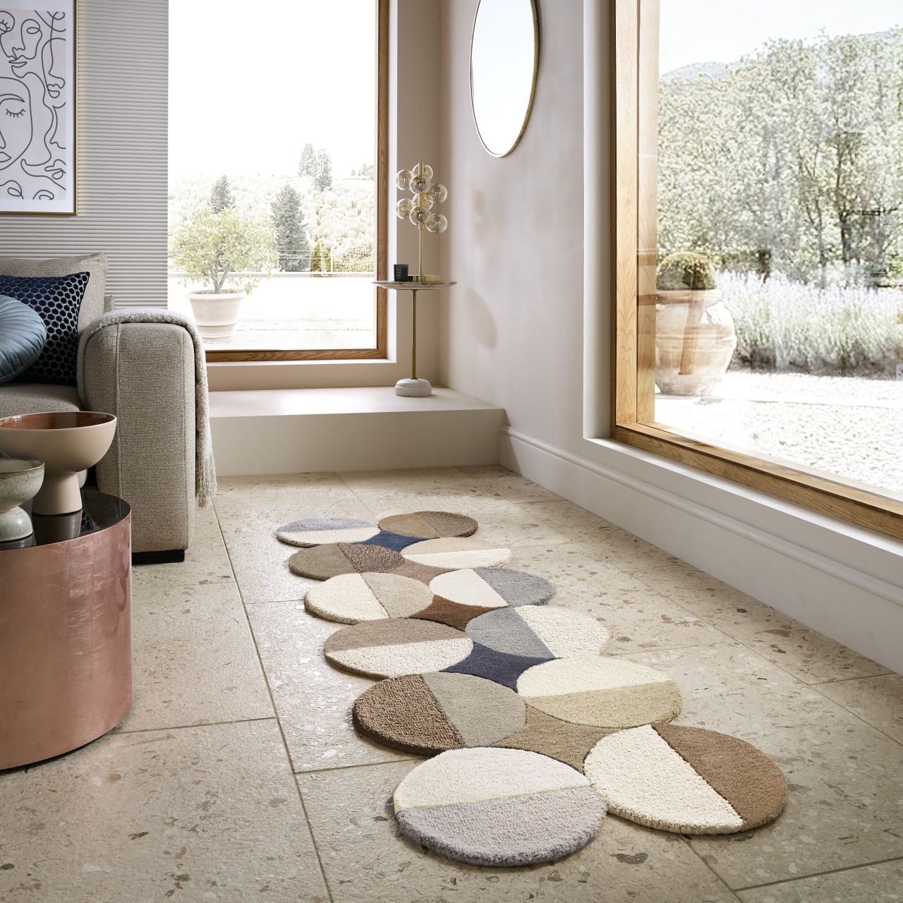 Traversa Mia Ellipse Natural 80x230 cm Flair Rugs
