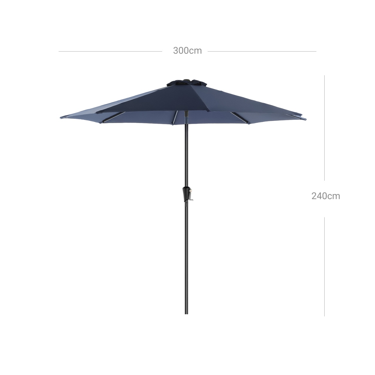 Umbrela de terasa Songmics Albastru 300x300x240 cm