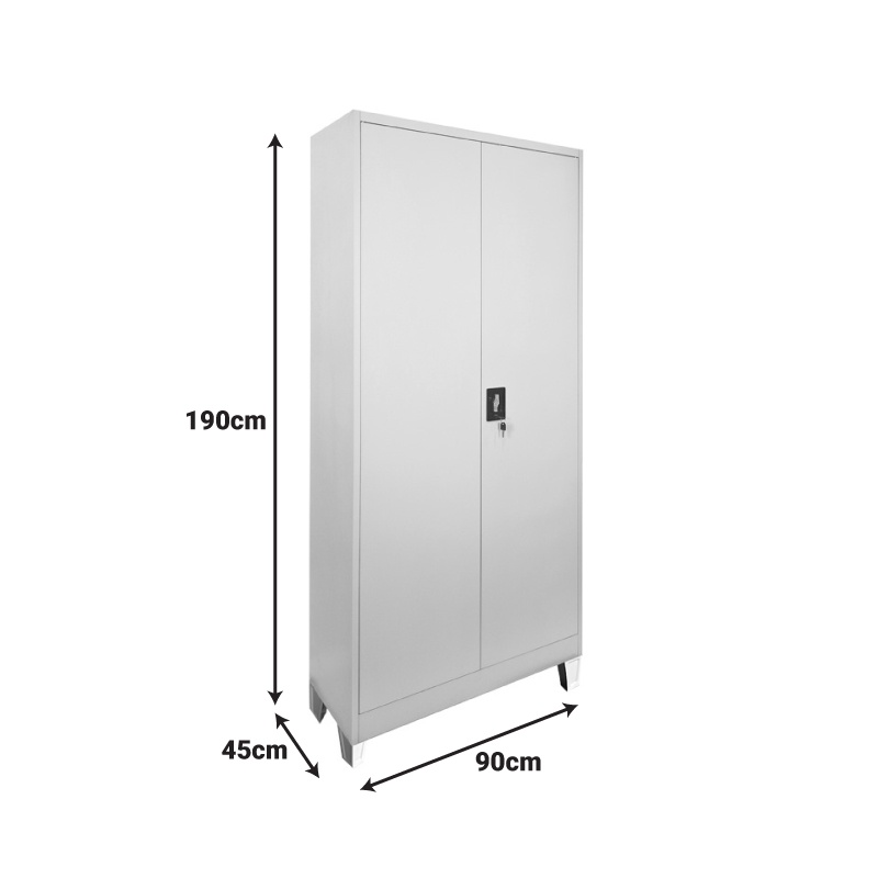 Vestiar metal cu seif Zogi Gri deschis 90x45x190 cm