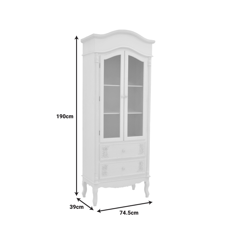 Vitrina Pazlen Pako World Alb 74.5x39x190 cm