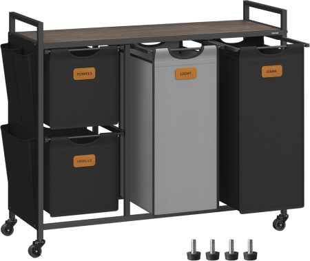 Cos de rufe Vasagle, Negru, 98.6 x 33 x 80.5 cm