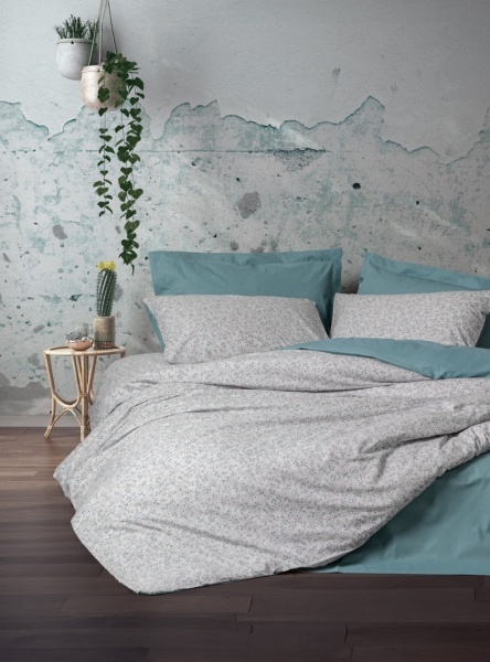 Lenjerie 1 Persoana cu elastic 100x200 June Mint (Bumbac 100%)