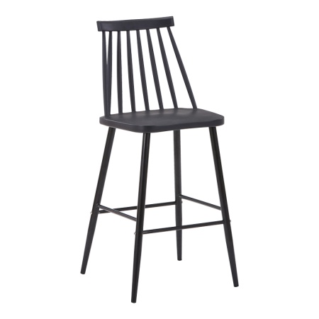 Scaun de bar Aurora I, Pako World, PP, Negru, 42x47x99 cm