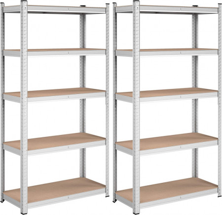 Set 2 Rafturi, Songmics, 5 rafturi, 180 x 90 x 40 cm, Silver, GLR040E02