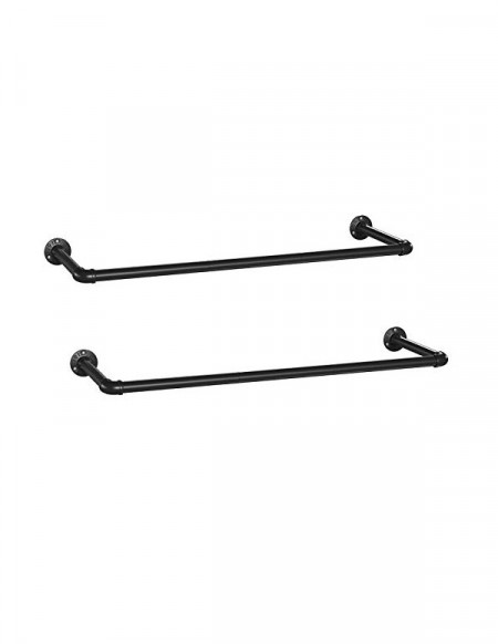 Set 2 sine de haine montaj perete, Songmics, 92 x 30 x 7,5 cm, HSR67BK02, Negru