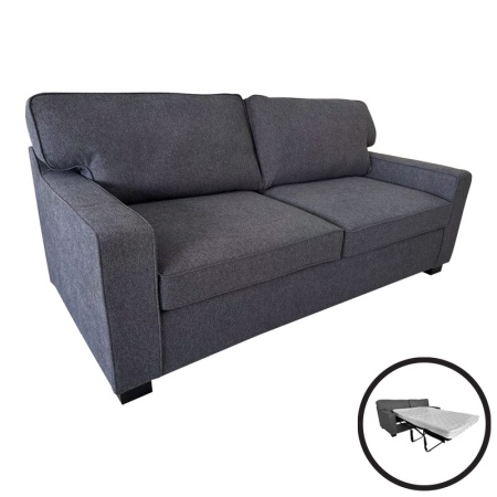Canapea extensibila 2 locuri Polaris, Pako World, Gri inchis, 181x91x83 cm