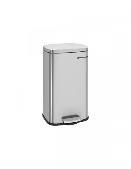 Cos de gunoi pentru bucatarie, Songmics, 30L, Soft Close, Silver