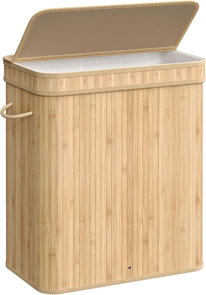 Cos de rufe Songmics, Bej, LCB063N01, 54.5 x 34.5 x 61 cm