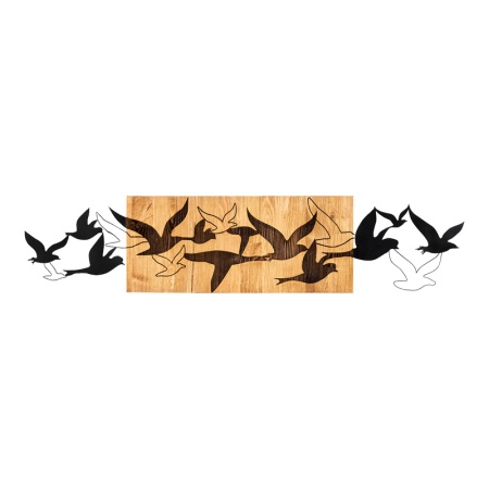 Decoratiune de perete Excore, Pako World, Lemn de pin, Natural, 111x3x25 cm