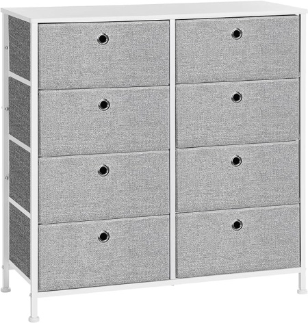 Dulap de depozitare, Songmics, Gri-Alb, 30 x 80 x 81.5 cm