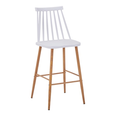 Scaun de bar Aurora I, Pako World, PP, Alb-Natural, 42x47x99 cm